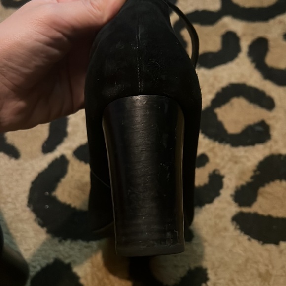 Clarks Chryssa Jana Black Suede Ankle Strap Heels Size 10 - Picture 11 of 11